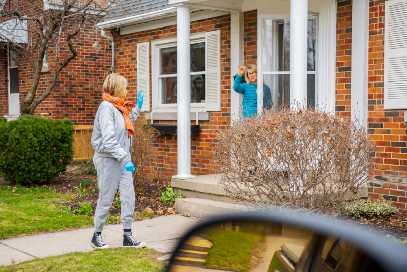 Neighbors helping each other